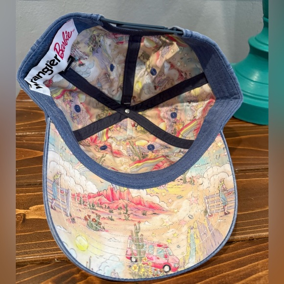 Wrangler Barbie Embroidered Snapback Adult Blue Washed Denim Hat NWT - Picture 8 of 9